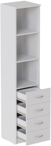 Пенал Анжело Ferrum-decor на 3 полиці із 4 шухлядами 1900x400x380 ДСП Біле 16 мм (FRD-104923)