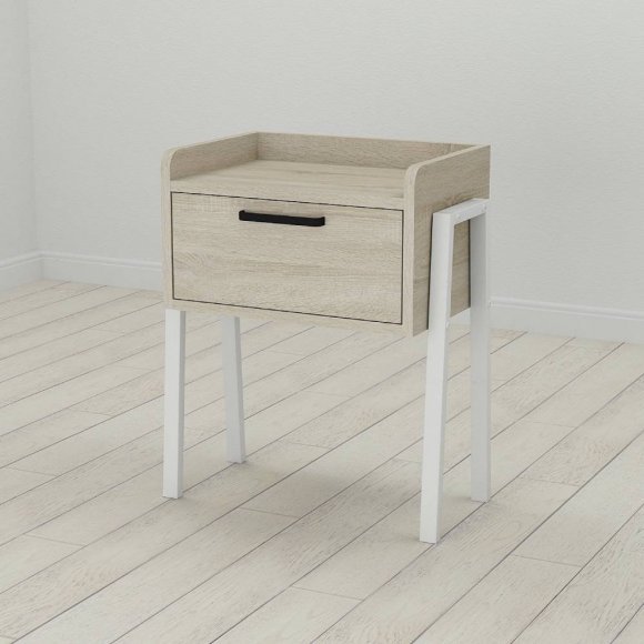 Модульна тумба Ferrum-decor Бетті 540x450x320 метал Білий ДСП Сонома 16 мм (FRD-102993) Модульна тумба Ferrum-decor Бетті 540x450x320 метал Білий ДСП Сонома 16 мм (FRD-102993)