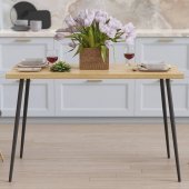 Стіл кухонний Марсель 50 Ferrum-decor 75x120x60 Чорний метал ДСП Дуб Артизан 32 мм (FRD-106702)