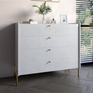 Комод із 4 шухлядами LION Wood із золотими ніжками 100х90х45 см Бетон style (LION-042959) Комод із 4 шухлядами LION Wood із золотими ніжками 100х90х45 см Бетон style (LION-042959)