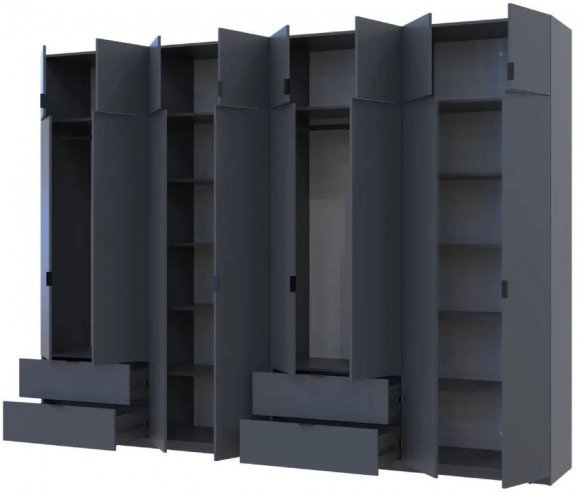Шафа для одягу Doros Лукас Графіт 4+4 ДСП 320х50х240 DRS-011700 (42005129) Шафа для одягу Doros Лукас Графіт 4+4 ДСП 320х50х240 DRS-011700 (42005129)