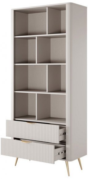 Стелаж Perfect Home Ланте / Lante 2S з 2 шухлядами і золотими ніжками Беж (PFH-091103) Стелаж Perfect Home Ланте / Lante 2S з 2 шухлядами і золотими ніжками Беж (PFH-091103)