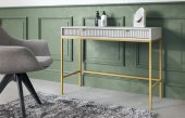 Стіл туалетний Perfect Home Нова / Nova з 2 шухлядами та золотими ніжками T104 Сірий (PFH-091269) Стіл туалетний Perfect Home Нова / Nova з 2 шухлядами та золотими ніжками T104 Сірий (PFH-091269)