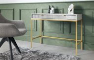 Стіл туалетний Perfect Home Нова / Nova з 2 шухлядами та золотими ніжками T104 Сірий (PFH-091269)