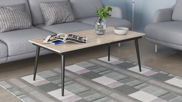 Стіл трансформер журнальний Dandi Small Ferrum-decor 45x120 160)x70 Чорний метал ДСП Дуб Сан-Марино 16 мм (FRD-106798) Стіл трансформер журнальний Dandi Small Ferrum-decor 45x120 160)x70 Чорний метал ДСП Дуб Сан-Марино 16 мм (FRD-106798)