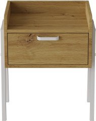 Тумба модульна Ferrum-decor Бетті 540x450x320 метал Білий ДСП Дуб Дуб Артизан 16 мм (FRD-102995)
