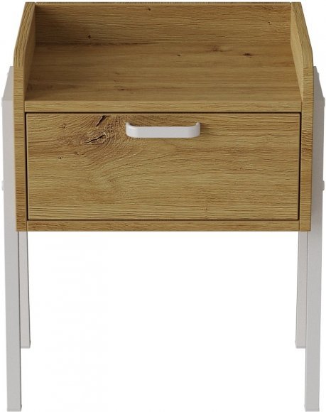 Тумба модульна Ferrum-decor Бетті 540x450x320 метал Білий ДСП Дуб Дуб Артизан 16 мм (FRD-102995)