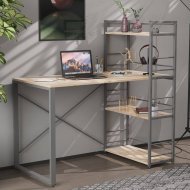 Письмовий стіл Ferrum-decor Серії Конект з етажеркою 75x120x60 сірий ДСП Дуб Сан-Марино 16мм (FRD-104231)