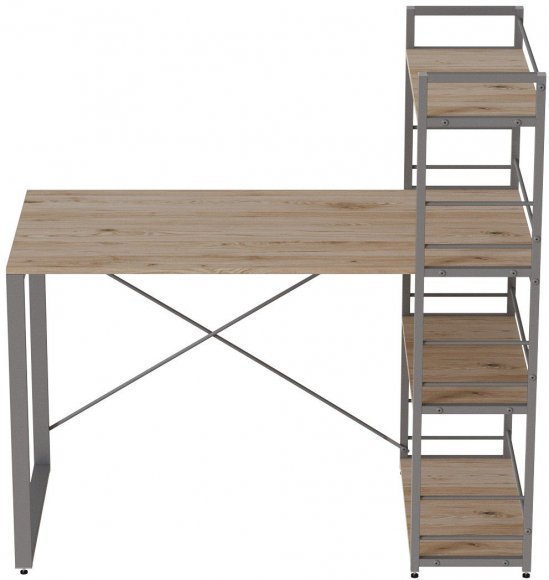 Письмовий стіл Ferrum-decor Серії Конект з етажеркою 75x120x60 сірий ДСП Дуб Сан-Марино 16мм (FRD-104231) Письмовий стіл Ferrum-decor Серії Конект з етажеркою 75x120x60 сірий ДСП Дуб Сан-Марино 16мм (FRD-104231)
