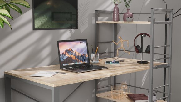 Письмовий стіл Ferrum-decor Серії Конект з етажеркою 75x120x60 сірий ДСП Дуб Сан-Марино 16мм (FRD-104231) Письмовий стіл Ferrum-decor Серії Конект з етажеркою 75x120x60 сірий ДСП Дуб Сан-Марино 16мм (FRD-104231)