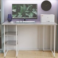 Стіл письмовий Кевін Ferrum-decor 75x140x60 Білий метал ДСП Бетон 32 мм (FRD-106559)