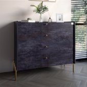 Комод із 4 шухлядами LION Wood із золотими ніжками 100х90х45 см Бетон темний (LION-042960) Комод із 4 шухлядами LION Wood із золотими ніжками 100х90х45 см Бетон темний (LION-042960)