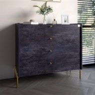 Комод із 4 шухлядами LION Wood із золотими ніжками 100х90х45 см Бетон темний (LION-042960) Комод із 4 шухлядами LION Wood із золотими ніжками 100х90х45 см Бетон темний (LION-042960)