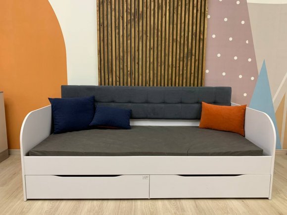 Дитяче односпальне ліжко LION Л-7 з шухлядами та ламелями Лілі-95 80x190 см Самоа димчастий (LION-044238) Дитяче односпальне ліжко LION Л-7 з шухлядами та ламелями Лілі-95 80x190 см Самоа димчастий (LION-044238)