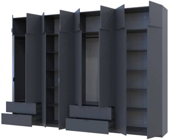 Шафа для одягу Doros Лукас Графіт 4+4 ДСП 340х50х240 DRS-011701 (42005141)