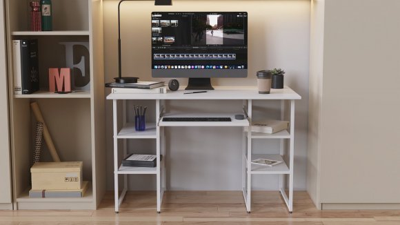 Письмовий стіл Ferrum-decor Тім 75x120x60 білий ДСП Біле 16мм (FRD-101357)
