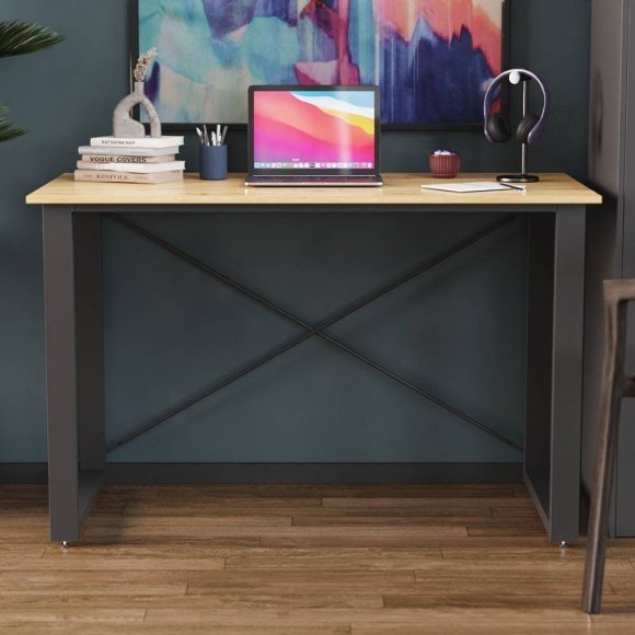 Письмовий стіл Ferrum-decor Драйв 750x1200x700 Чорний метал ДСП Дуб Артизан 16 мм (FRD-103176)