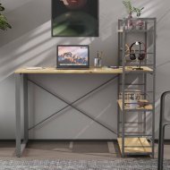 Письмовий стіл Ferrum-decor Серії Конект з етажеркою 75x120x60 сірий ДСП Дуб Артизан 16мм (FRD-104232)