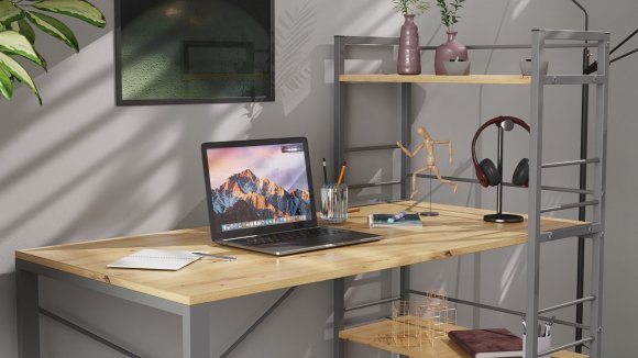 Письмовий стіл Ferrum-decor Серії Конект з етажеркою 75x120x60 сірий ДСП Дуб Артизан 16мм (FRD-104232) Письмовий стіл Ferrum-decor Серії Конект з етажеркою 75x120x60 сірий ДСП Дуб Артизан 16мм (FRD-104232)