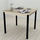 Кухонний стіл Ferrum-decor Агата 75x90x90 Чорний ДСП Сонома 16мм (FRD-106264)