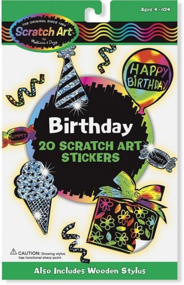 Набор наклеек-царапок День рождения Melissa & Doug MD5828 Набор наклеек-царапок День рождения Melissa & Doug MD5828