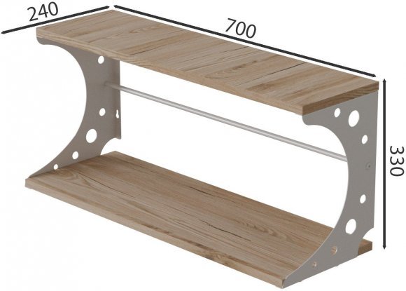 Настінна полиця Ferrum-decor Букін 330x700x240 метал Білий ДСП Дуб Сан-Марино 16 мм (FRD-102892) Настінна полиця Ferrum-decor Букін 330x700x240 метал Білий ДСП Дуб Сан-Марино 16 мм (FRD-102892)