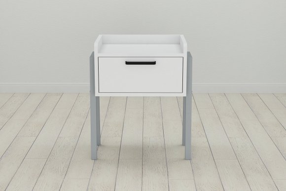 Тумба модульна Ferrum-decor Бетті 540x450x320 метал Сірий ДСП Біле 16 мм (FRD-102997)