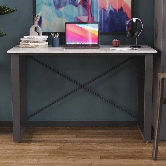 Письмовий стіл Ferrum-decor Драйв 750x1200x700 Чорний метал ДСП Бетон 16 мм (FRD-103177)