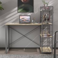 Письмовий стіл Ferrum-decor Серії Конект з етажеркою 75x120x600 сірий ДСП Дуб Сонома 16мм (FRD-104233)