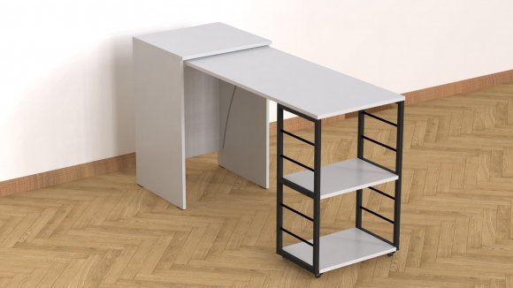 Стіл-тумба трансформер Смарт 2/1 Ferrum-decor 750x1450x500 Чорний метал ДСП Біле 16 мм (FRD-105095) Стіл-тумба трансформер Смарт 2/1 Ferrum-decor 750x1450x500 Чорний метал ДСП Біле 16 мм (FRD-105095)