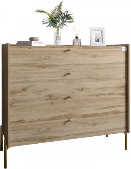 Комод із 4 шухлядами LION Wood із золотими ніжками 100х90х45 см Дуб Аппалачі (LION-042963) Комод із 4 шухлядами LION Wood із золотими ніжками 100х90х45 см Дуб Аппалачі (LION-042963)