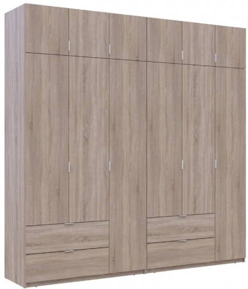 Шафа для одягу Doros Лукас Дуб сонома 3+3 ДСП 240х50х240 DRS-011703 (42005107) Шафа для одягу Doros Лукас Дуб сонома 3+3 ДСП 240х50х240 DRS-011703 (42005107)