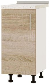 Кухонний модуль Оптіма Низ Н83-390 Білий/Дуб Сонома (без стільниці) 390х461х820 мм (DTM-072651)