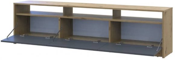 Тумба ТВ Doros U3 Дуб Артизан/Графіт ДСП 180х33х43 (DRS-011902) Тумба ТВ Doros U3 Дуб Артизан/Графіт ДСП 180х33х43 (DRS-011902)