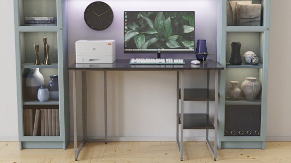 Комп'ютерний стіл Ferrum-decor Гаррі 75x140x70 сірий ДСП Дуб Сан-Марино 16мм (FRD-101484)