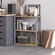 Етажерка 3/60 Ferrum-decor Серії Конект 75x60x28 сірий ДСП Дуб Сонома 16мм (FRD-104269)