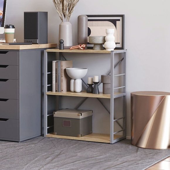 Етажерка 3/60 Ferrum-decor Серії Конект 75x60x28 сірий ДСП Дуб Сонома 16мм (FRD-104269) Етажерка 3/60 Ferrum-decor Серії Конект 75x60x28 сірий ДСП Дуб Сонома 16мм (FRD-104269)