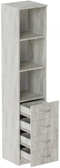 Пенал Анжело Ferrum-decor на 3 полиці з 4 шухлядами 1900x400x380 ДСП Бетон 16 мм (FRD-104929) Пенал Анжело Ferrum-decor на 3 полиці з 4 шухлядами 1900x400x380 ДСП Бетон 16 мм (FRD-104929)