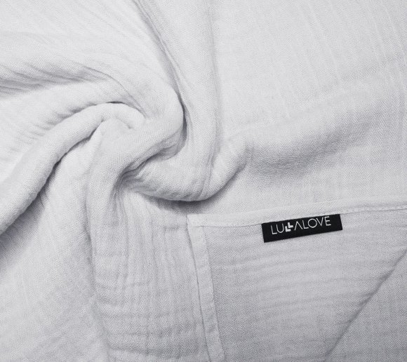 Пелюшка муслінова-плед 100x100 см Ice Grey lullalove-7385 Пелюшка муслінова-плед 100x100 см Ice Grey lullalove-7385