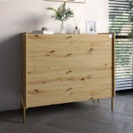 Комод із 4 шухлядами LION Wood із золотими ніжками 100х90х45 см Дуб Артизан (LION-042964) Комод із 4 шухлядами LION Wood із золотими ніжками 100х90х45 см Дуб Артизан (LION-042964)