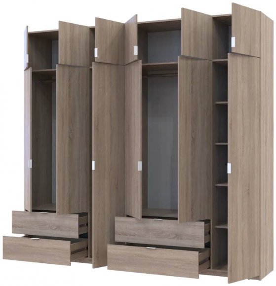 Шафа для одягу Doros Лукас Дуб сонома 3+3 ДСП 255х50х240 DRS-011704 (42005111)