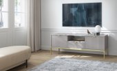Тумба під телевізор Perfect Home Нова / Nova 2-дверна з 1 шухлядою і золотими ніжками RTV154 Сірий (PFH-091226) Тумба під телевізор Perfect Home Нова / Nova 2-дверна з 1 шухлядою і золотими ніжками RTV154 Сірий (PFH-091226)