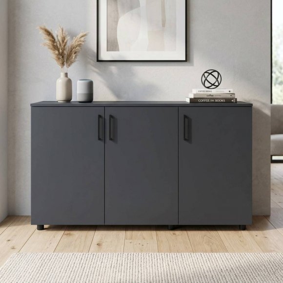 Комод Doros Торн Антрацит 3 ДСП 135х51.6х80 (DRS-012097) Комод Doros Торн Антрацит 3 ДСП 135х51.6х80 (DRS-012097)