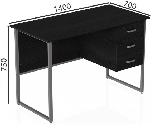 Комп'ютерний стіл Ferrum-decor Гаррі 75x140x70 сірий ДСП Сосна Кембра 16мм (FRD-101485)