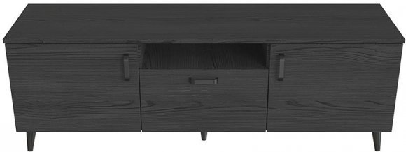 Тумба Лестер на конусних ніжках Ferrum-decor 48x139x38 Чорний метал ДСП Сосна Кембра 16 мм (FRD-106802)