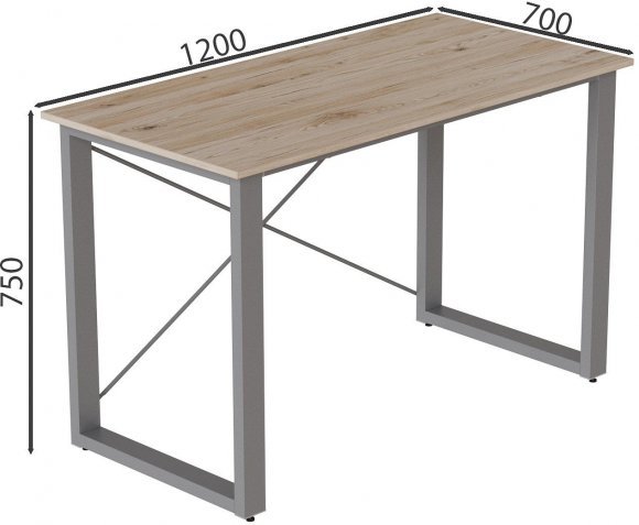 Письмовий стіл Ferrum-decor Драйв 750x1200x700 Сірий метал ДСП Дуб Сан-Марино 16 мм (FRD-103179)