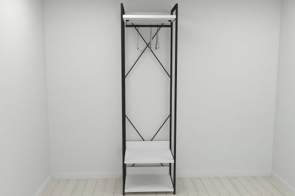 Шафа Гардероб Уні секція 1 серії Конект Ferrum-decor 220x60x50см Чорний метал ДСП Білий 32 мм (FRD-104499) Шафа Гардероб Уні секція 1 серії Конект Ferrum-decor 220x60x50см Чорний метал ДСП Білий 32 мм (FRD-104499)