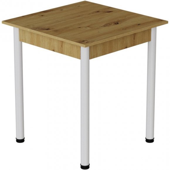 Стіл кухонний Ferrum-decor Агата 75x70x70 Білий ДСП Дуб Артизан 16мм (FRD-105669)