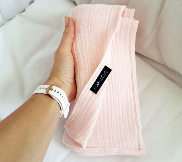 Пелюшка муслінова-плед 100x100 см Powder Pink lullalove-7361 Пелюшка муслінова-плед 100x100 см Powder Pink lullalove-7361