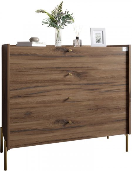 Комод із 4 шухлядами LION Wood із золотими ніжками 100х90х45 см Дуб Ліворно (LION-042965) Комод із 4 шухлядами LION Wood із золотими ніжками 100х90х45 см Дуб Ліворно (LION-042965)
